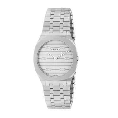 Sleek And Sophisticated Gucci 25H Silver Ladies' Watch - YA163501